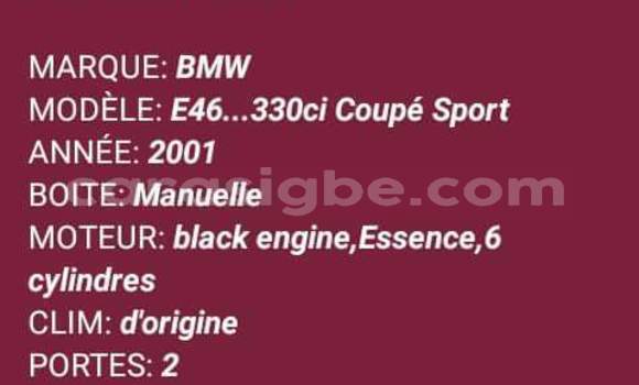 Acheter Occasion Voiture BMW E46 Noir à Lomé, Togo Acheter Occasion Voiture BMW E46 Noir à Lomé, Togo