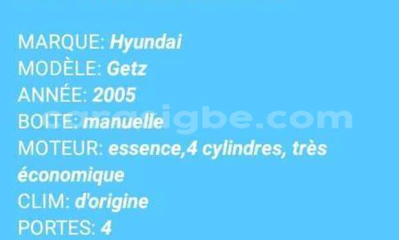Acheter Occasion Voiture Hyundai Getz Noir à Lomé, Togo Acheter Occasion Voiture Hyundai Getz Noir à Lomé, Togo