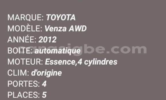 Acheter Occasion Voiture Toyota Venza Bleu à Lomé, Togo Acheter Occasion Voiture Toyota Venza Bleu à Lomé, Togo